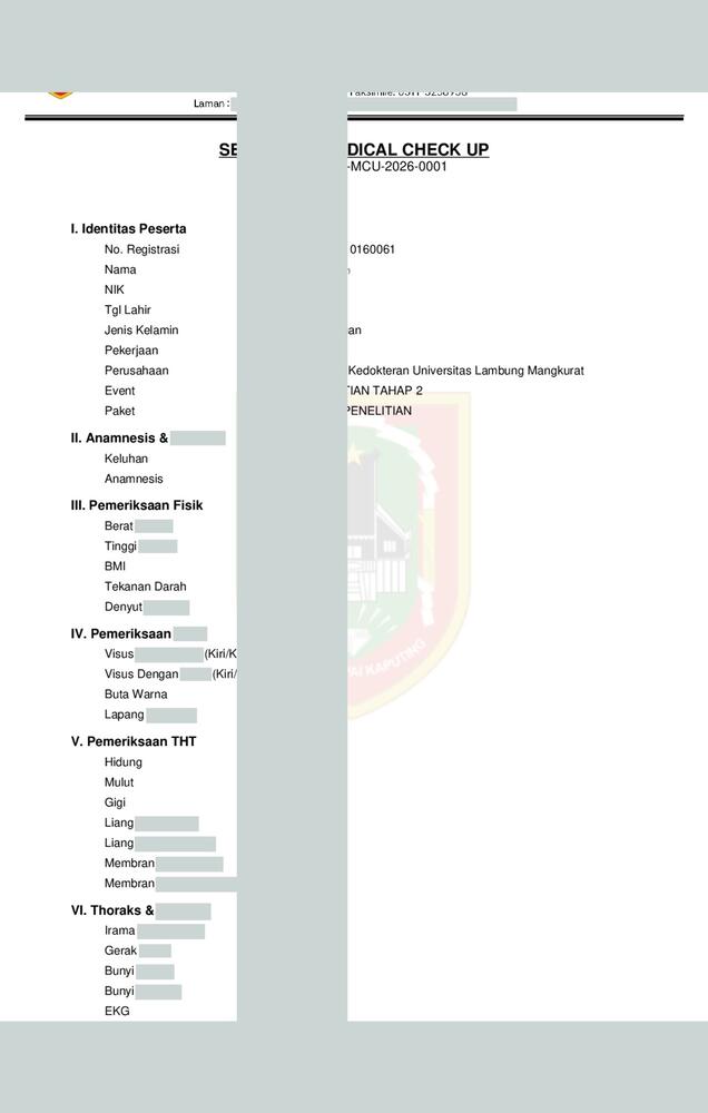 Screenshot LabKlin: Sertifikat MCU