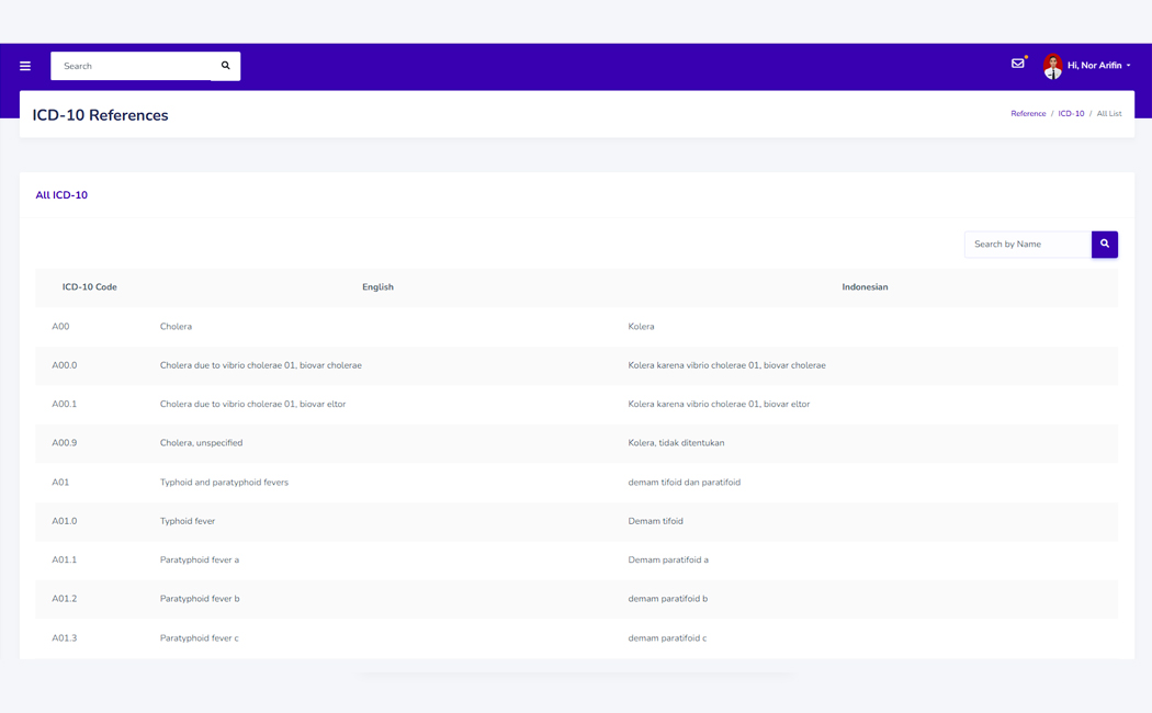 Screenshot LabKlin: ICD-10 & LOINC